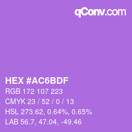 Color code: HEX #AC6BDF | qconv.com