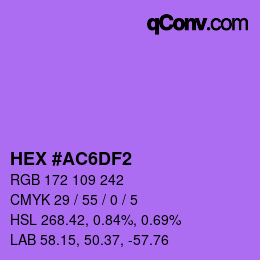 Color code: HEX #AC6DF2 | qconv.com