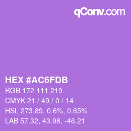 カラーコード: HEX #AC6FDB | qconv.com