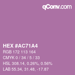 カラーコード: HEX #AC71A4 | qconv.com