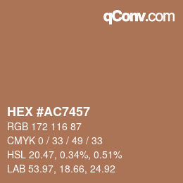 Color code: HEX #AC7457 | qconv.com