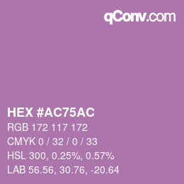 Color code: HEX #AC75AC | qconv.com