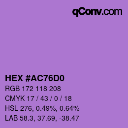 Color code: HEX #AC76D0 | qconv.com
