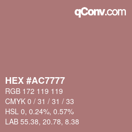 Color code: HEX #AC7777 | qconv.com