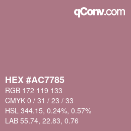 Código de color: HEX #AC7785 | qconv.com