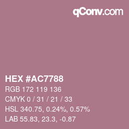 颜色代码: HEX #AC7788 | qconv.com