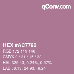 Farbcode: HEX #AC7792 | qconv.com