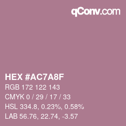 カラーコード: HEX #AC7A8F | qconv.com