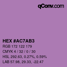 Color code: HEX #AC7AB3 | qconv.com