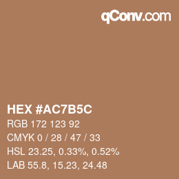 カラーコード: HEX #AC7B5C | qconv.com