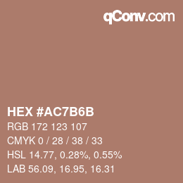 Color code: HEX #AC7B6B | qconv.com