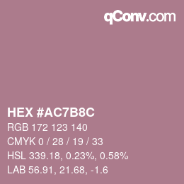 Color code: HEX #AC7B8C | qconv.com