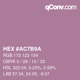 Color code: HEX #AC7B9A | qconv.com
