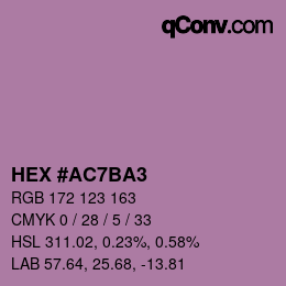 カラーコード: HEX #AC7BA3 | qconv.com