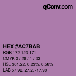 カラーコード: HEX #AC7BAB | qconv.com