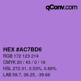 颜色代码: HEX #AC7BD6 | qconv.com