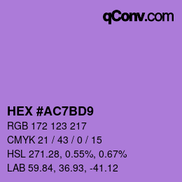 Color code: HEX #AC7BD9 | qconv.com