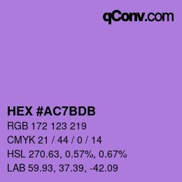 颜色代码: HEX #AC7BDB | qconv.com