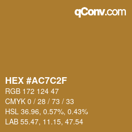 Farbcode: HEX #AC7C2F | qconv.com
