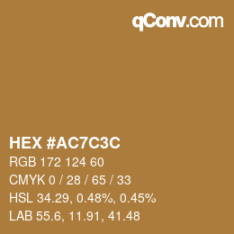 Color code: HEX #AC7C3C | qconv.com