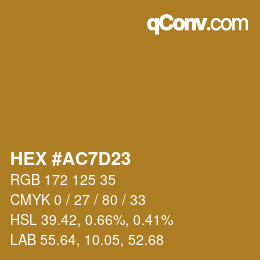 Color code: HEX #AC7D23 | qconv.com