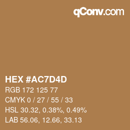 颜色代码: HEX #AC7D4D | qconv.com