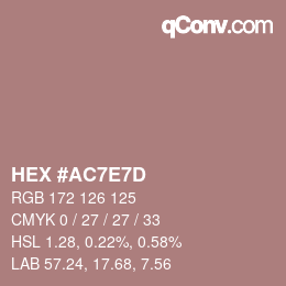Color code: HEX #AC7E7D | qconv.com