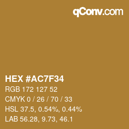 Color code: HEX #AC7F34 | qconv.com