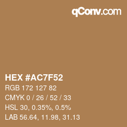Color code: HEX #AC7F52 | qconv.com
