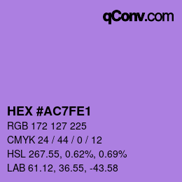 カラーコード: HEX #AC7FE1 | qconv.com