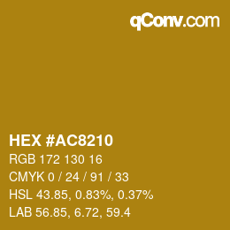 Color code: HEX #AC8210 | qconv.com