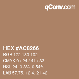 Color code: HEX #AC8266 | qconv.com