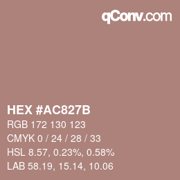 Color code: HEX #AC827B | qconv.com