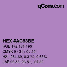Farbcode: HEX #AC83BE | qconv.com