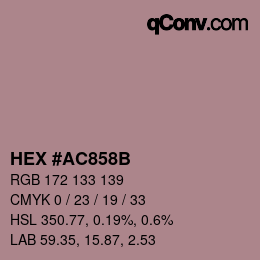 Color code: HEX #AC858B | qconv.com