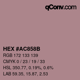 Color code: HEX #AC858B | qconv.com