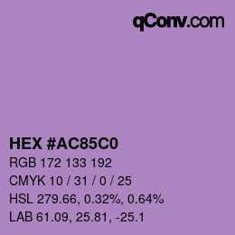 カラーコード: HEX #AC85C0 | qconv.com