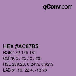 Código de color: HEX #AC87B5 | qconv.com