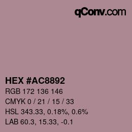 Color code: HEX #AC8892 | qconv.com