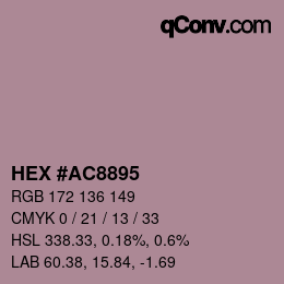 颜色代码: HEX #AC8895 | qconv.com