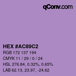 Color code: HEX #AC89C2 | qconv.com