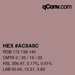 Color code: HEX #AC8A8C | qconv.com