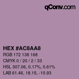 Código de color: HEX #AC8AA8 | qconv.com