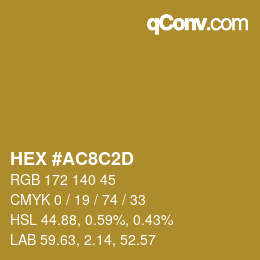 Color code: HEX #AC8C2D | qconv.com