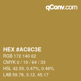 カラーコード: HEX #AC8C3E | qconv.com