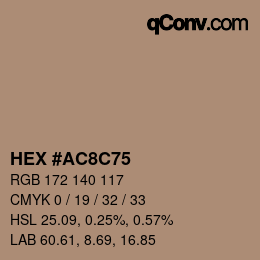 Color code: HEX #AC8C75 | qconv.com