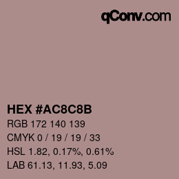 Color code: HEX #AC8C8B | qconv.com