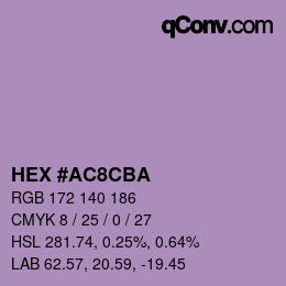 Color code: HEX #AC8CBA | qconv.com