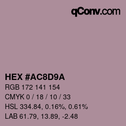 Color code: HEX #AC8D9A | qconv.com