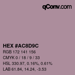 Color code: HEX #AC8D9C | qconv.com